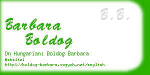 barbara boldog business card